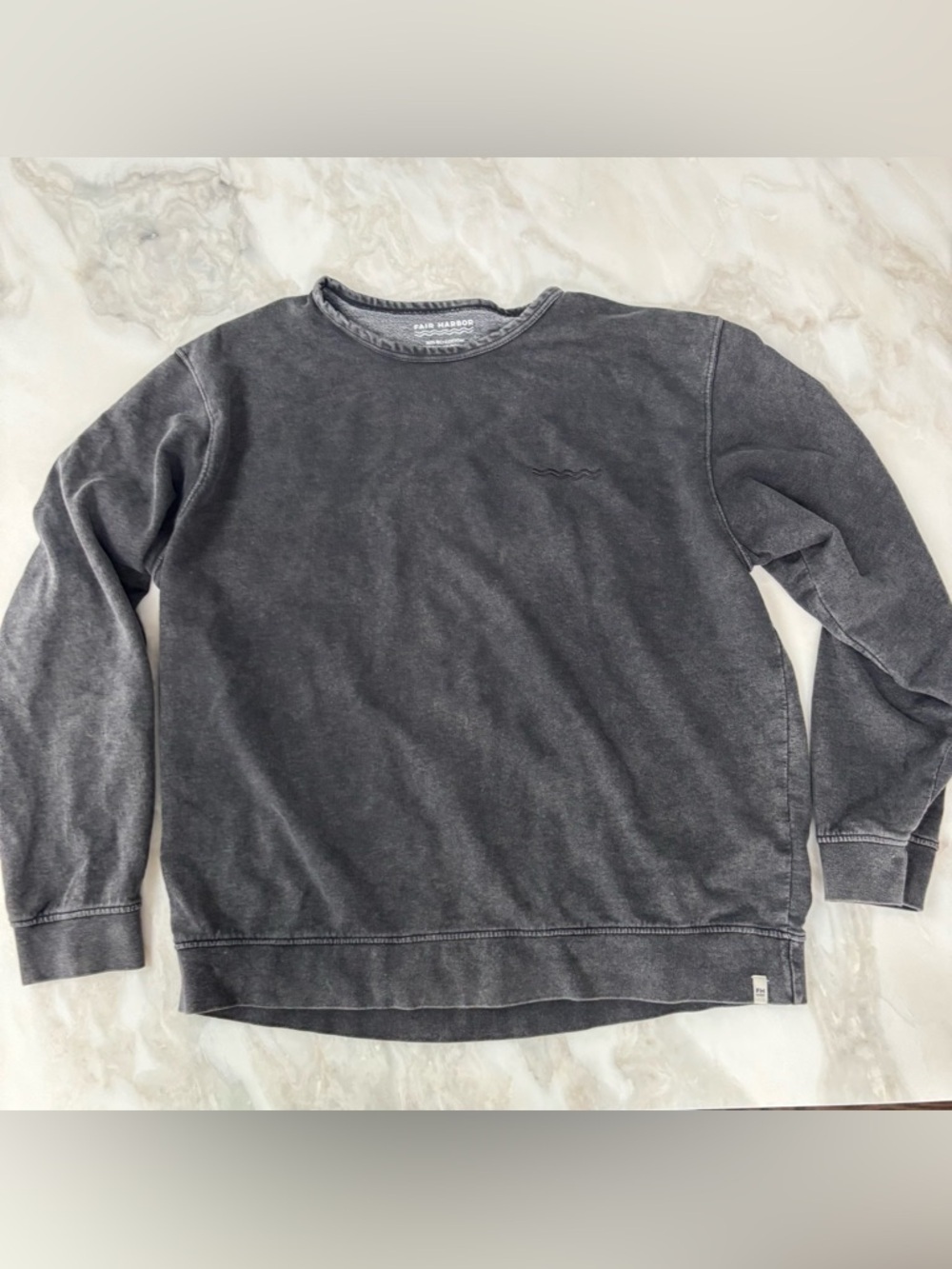 Fair Harbor Saltaire Crewneck Sweatshirt Men’s Size XL Black Wash Relaxed fit